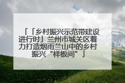 「乡村振兴示范带建设进行时」兰州市城关区着力打造烟雨兰山中的乡村振兴“样板间”