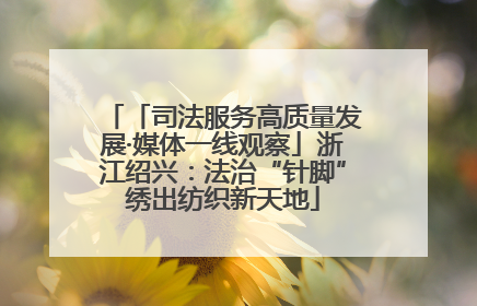 「司法服务高质量发展·媒体一线观察」浙江绍兴：法治“针脚”绣出纺织新天地