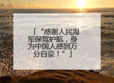 “感谢人民海军保驾护航，身为中国人感到万分自豪！”