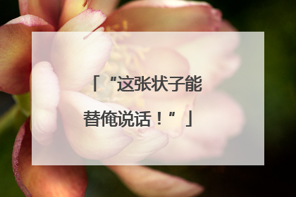 “这张状子能替俺说话！”