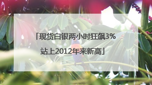 现货白银两小时狂飙3% 站上2012年来新高
