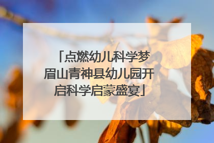 点燃幼儿科学梦 眉山青神县幼儿园开启科学启蒙盛宴