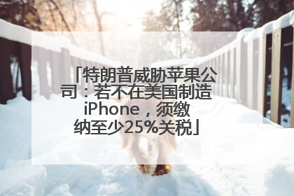 特朗普威胁苹果公司：若不在美国制造iPhone，须缴纳至少25%关税