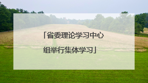 省委理论学习中心组举行集体学习