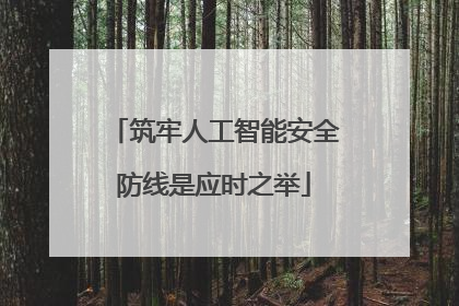 筑牢人工智能安全防线是应时之举