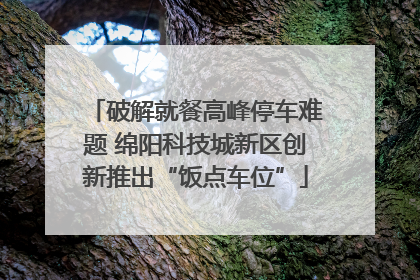 破解就餐高峰停车难题 绵阳科技城新区创新推出“饭点车位”