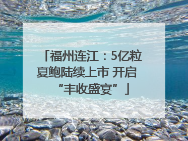 福州连江：5亿粒夏鲍陆续上市 开启“丰收盛宴”