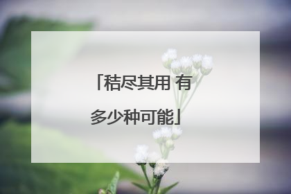 秸尽其用 有多少种可能