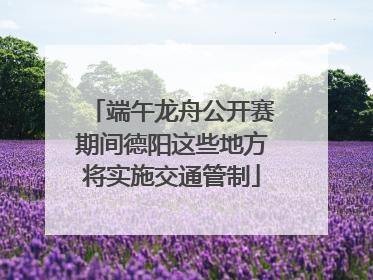端午龙舟公开赛期间德阳这些地方将实施交通管制