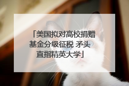 美国拟对高校捐赠基金分级征税 矛头直指精英大学