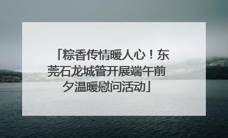 粽香传情暖人心！东莞石龙城管开展端午前夕温暖慰问活动