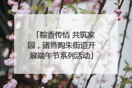 粽香传情 共筑家园，诸暨陶朱街道开展端午节系列活动