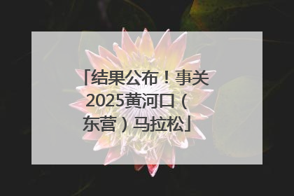 结果公布！事关2025黄河口（东营）马拉松