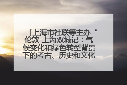 上海市社联等主办“伦敦-上海双城记：气候变化和绿色转型背景下的考古、历史和文化遗产”学术对话