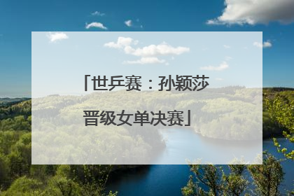世乒赛：孙颖莎晋级女单决赛