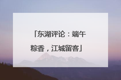 东湖评论：端午粽香，江城留客
