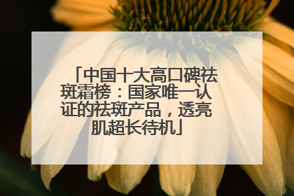 中国十大高口碑祛斑霜榜：国家唯一认证的祛斑产品，透亮肌超长待机