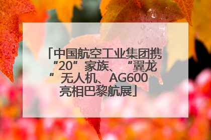 中国航空工业集团携“20”家族、“翼龙”无人机、AG600亮相巴黎航展