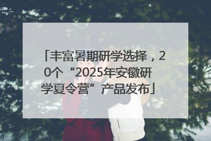 丰富暑期研学选择，20个“2025年安徽研学夏令营”产品发布