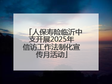 人保寿险临沂中支开展2025年信访工作法制化宣传月活动