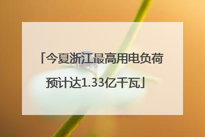 今夏浙江最高用电负荷预计达1.33亿千瓦