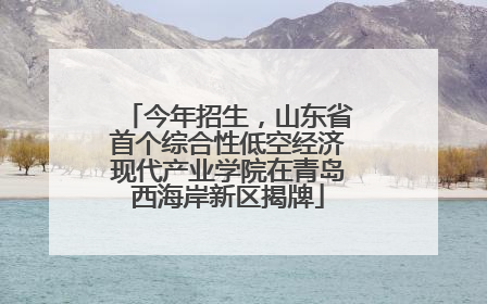今年招生，山东省首个综合性低空经济现代产业学院在青岛西海岸新区揭牌