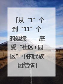 从“1”个到“11”个的延续——感受“社区+园区”中的民族团结情