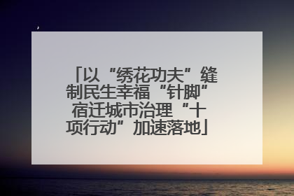 以“绣花功夫”缝制民生幸福“针脚” 宿迁城市治理“十项行动”加速落地