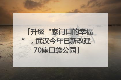 升级“家门口的幸福”，武汉今年已新改建70座口袋公园