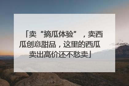 卖“摘瓜体验”，卖西瓜创意甜品，这里的西瓜卖出高价还不愁卖