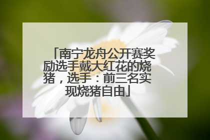 南宁龙舟公开赛奖励选手戴大红花的烧猪，选手：前三名实现烧猪自由