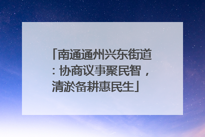 南通通州兴东街道：协商议事聚民智，清淤备耕惠民生