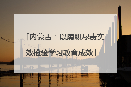 内蒙古：以履职尽责实效检验学习教育成效