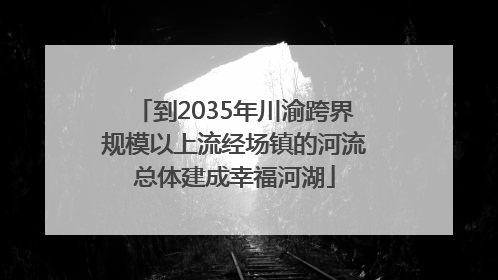 到2035年川渝跨界规模以上流经场镇的河流总体建成幸福河湖
