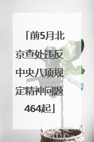 前5月北京查处违反中央八项规定精神问题464起