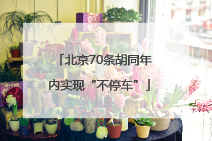 北京70条胡同年内实现“不停车”