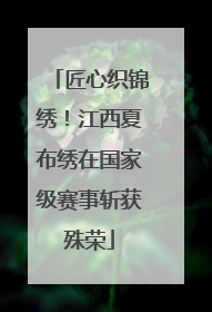 匠心织锦绣！江西夏布绣在国家级赛事斩获殊荣