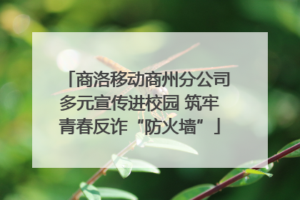 商洛移动商州分公司多元宣传进校园 筑牢青春反诈“防火墙”
