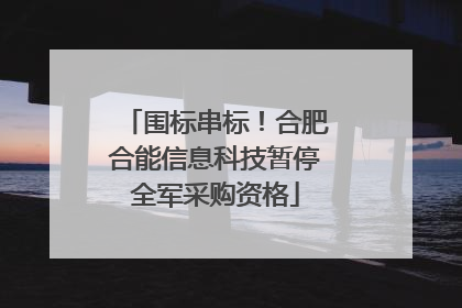 围标串标！合肥合能信息科技暂停全军采购资格