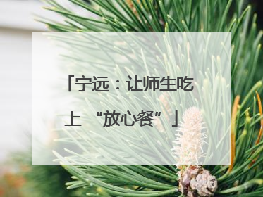 宁远：让师生吃上 “放心餐”