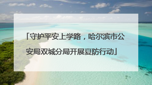 守护平安上学路，哈尔滨市公安局双城分局开展夏防行动