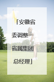 安徽省委调整一省属集团总经理
