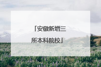 安徽新增三所本科院校