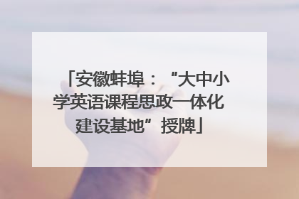 安徽蚌埠：“大中小学英语课程思政一体化建设基地”授牌