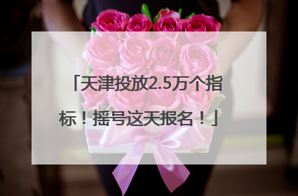 天津投放2.5万个指标！摇号这天报名！