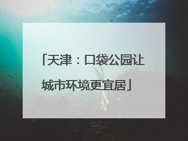 天津：口袋公园让城市环境更宜居
