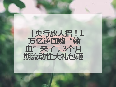 央行放大招！1 万亿逆回购“输血”来了，3个月期流动性大礼包砸向市场！
