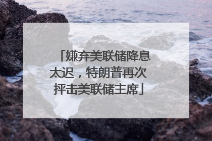 嫌弃美联储降息太迟，特朗普再次抨击美联储主席