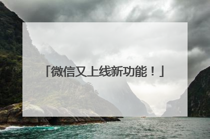 微信又上线新功能！