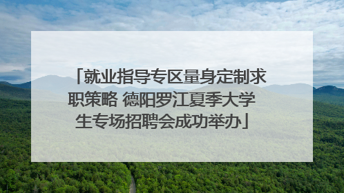 就业指导专区量身定制求职策略 德阳罗江夏季大学生专场招聘会成功举办